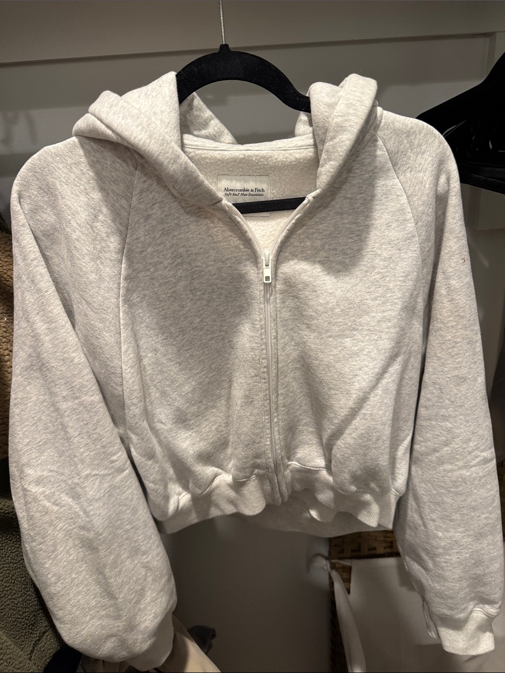 Cropped zip-up hoodie